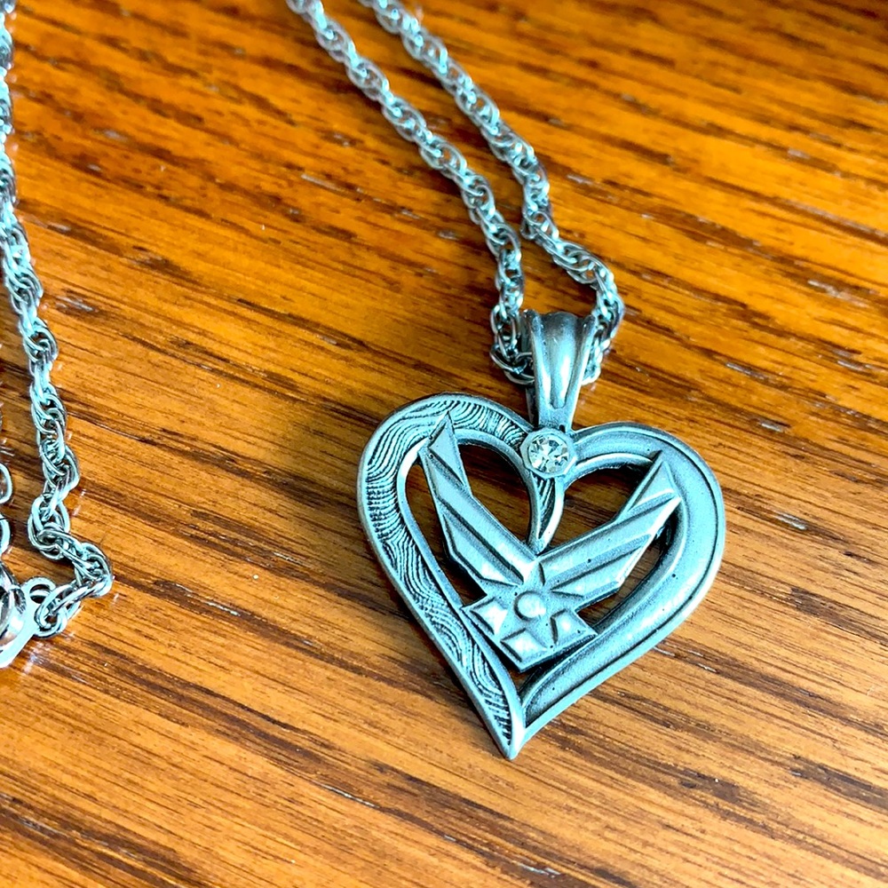 Air Force Heart Necklace